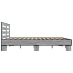 vidaXL Cadre de lit sonoma gris 200x200 cm bois d'ingénierie et métal