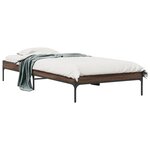 vidaXL Cadre de lit chêne marron 75x190 cm bois d'ingénierie et métal