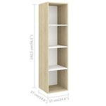 vidaXL Meuble TV mural Blanc et chêne sonoma Bois d’ingénierie