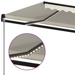 vidaXL Auvent manuel rétractable avec LED 400x350 cm Crème