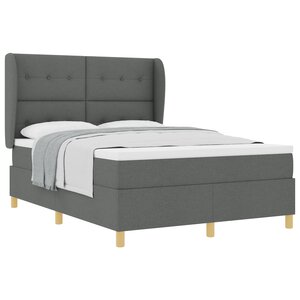 Lit à ressort vidaXL avec matelas gris foncé 160x200 cm en tissu