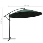 vidaXL Parasol suspendu Vert 3 m Aluminium