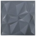 vidaXL Panneaux muraux 3D 24 Pièces 50x50 cm gris diamant 6 m²