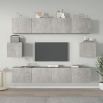 vidaXL Ensemble de meubles TV 6 Pièces Gris béton Bois d'ingénierie