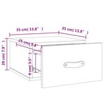 vidaXL Tables de chevet murales 2 Pièces blanc 35x35x20 cm