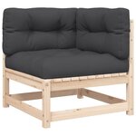 vidaXL Canapés d'angle de jardin et coussins 2 Pièces bois de pin massif