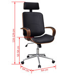 vidaXL Chaise de bureau avec appuie-tête Bois cintré Similicuir