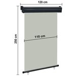 vidaXL Auvent latéral de balcon 120x250 cm Gris