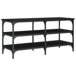 vidaXL Banc à chaussures noir 100x38 5x49 cm bois d'ingénierie