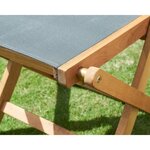 Lot de 4 chaises de jardin en bois d'acacia FSC et assise textilene - 50 x 57 x 90 cm - Gris