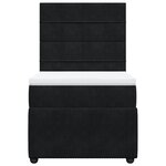 vidaXL Sommier à lattes de lit avec matelas Noir 90x200 cm Velours