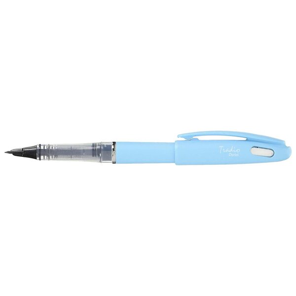Feutre Plume Tradio TRJ97 encre Noire Corps pastel Myosotis x 12 PENTEL