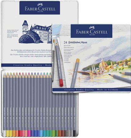 Etui métal de 48 crayons de couleur aquarellables GOLDFABER FABER-CASTELL