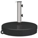 vidaXL Base de parasol avec roulettes avec poignée Granit Noir 29 kg Ronde