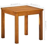 vidaXL Chaise longue avec table Bois d'acacia solide et textilène