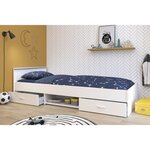 Lit enfant contemporain blanc mat 90 x 200 cm