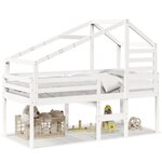 vidaXL Lit haut avec toit blanc 80x200 cm bois de pin massif