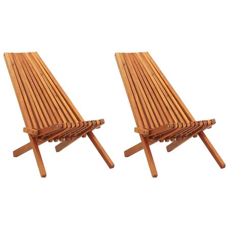 vidaXL Chaises pliables d'extérieur 2 Pièces Bois d'acacia solide