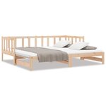 vidaXL Lit de jour avec lit gigogne 90x200 cm bois de pin massif