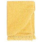 vidaXL Couverture en coton 220 x 250 cm Jaune moutarde