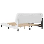 vidaXL Cadre de lit avec tête de lit Blanc 160x200 cm Similicuir