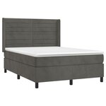 vidaXL Sommier à lattes de lit matelas et LED Gris foncé 140x200 cm