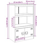 vidaXL Buffet noir 67x39x107 cm acier