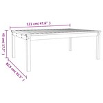 vidaXL Table de jardin blanc 121x82 5x45 cm bois massif de pin