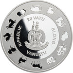 Pièce de monnaie en Argent 20 Vatu g 31.1 (1 oz) Millésime 2025 Pearl Lunar Year SNAKE