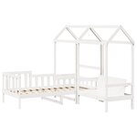 vidaXL Ensemble de lit de jour et de banc et toit 90x190 cm pin massif