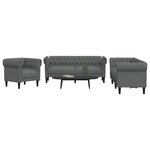 vidaXL Ensemble de canapés 3 Pièces gris foncé tissu