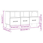 vidaXL Meuble TV chêne sonoma 102x36x50 cm bois d'ingénierie
