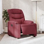 vidaXL Fauteuil inclinable électrique Rouge bordeaux Tissu