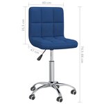vidaXL Chaise pivotante de bureau Bleu Tissu