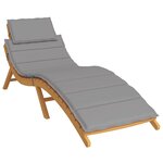 vidaXL Coussin de chaise longue gris 186x58x4 cm tissu oxford