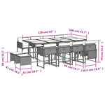 vidaXL Ensemble à manger de jardin coussins 13 Pièces mélange beige rotin