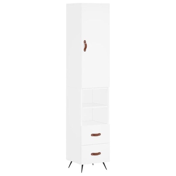 vidaXL Buffet haut Blanc 34 5x34x180 cm Bois d'ingénierie