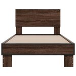 vidaXL Cadre de lit chêne marron 90x200 cm bois d'ingénierie et métal