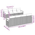 vidaXL Ensemble de Canapé de Jardin 9 pièces avec Coussins Beige Rattan Poly Acacia