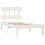 vidaXL Cadre de lit Blanc Bois massif 100x200 cm