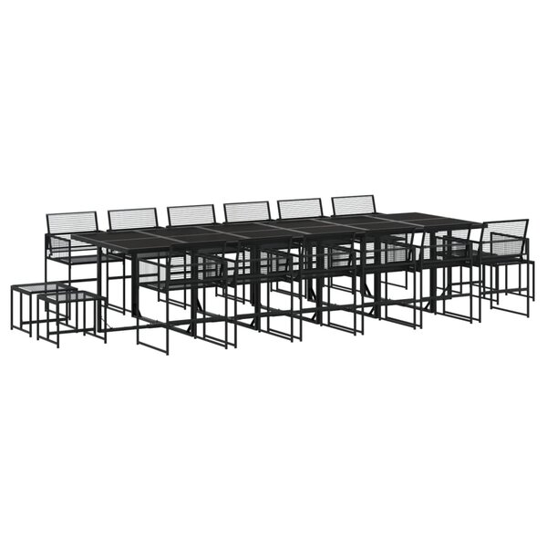 vidaXL Ensemble à manger de jardin 17 Pièces noir résine tressée