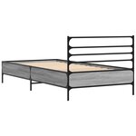 vidaXL Cadre de lit sonoma gris 90x190 cm bois d'ingénierie et métal