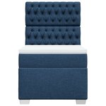 vidaXL Sommier à lattes de lit avec matelas Bleu 90x190 cm Tissu