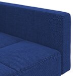 vidaXL Canapé-lit à 2 places avec deux oreillers bleu tissu