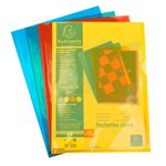 Sachet De 100 Pochettes Coin Polypropylène Lisse Premium - A4 - Couleurs Assorties - X 10 - Exacompta