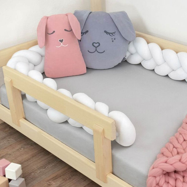 Tour de lit tressé enfant et adulte - Blanc - 20 x 600 cm