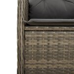 vidaXL Ensemble de bistro de jardin 3 Pièces coussins gris poly rotin