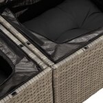 vidaXL Salon de jardin 11 Pièces avec coussins gris résine tressée