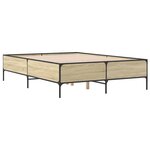 vidaXL Cadre de lit chêne sonoma 140x200 cm bois d'ingénierie et métal
