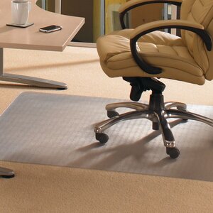 Dessous de chaise  EvolutionMat, rectangulaire, 1 200 mm x 1 500 mm, polymères renforcés, 50 % de matériaux recyclés, pour moquette, transparent